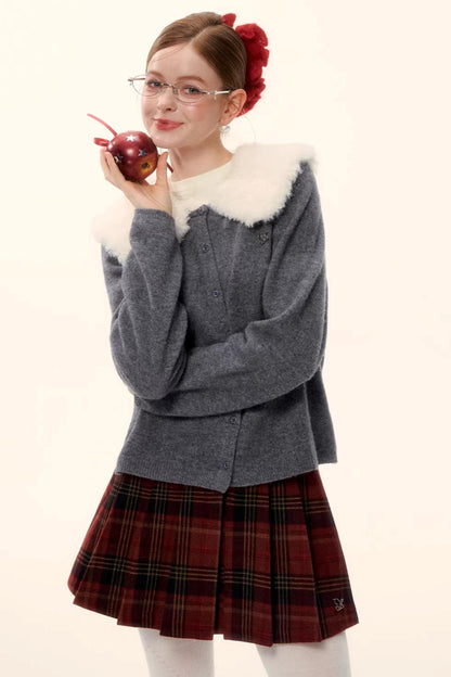 Retro Plaid Wool Skirt