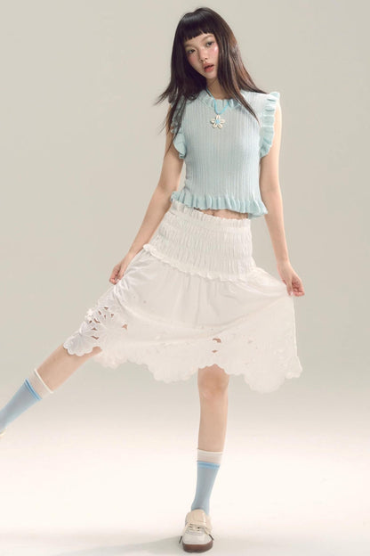 Whispering Daisy Asymmetrical Skirt Top