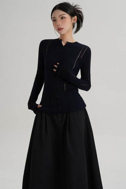 Slimming Long Sleeve Knit Top