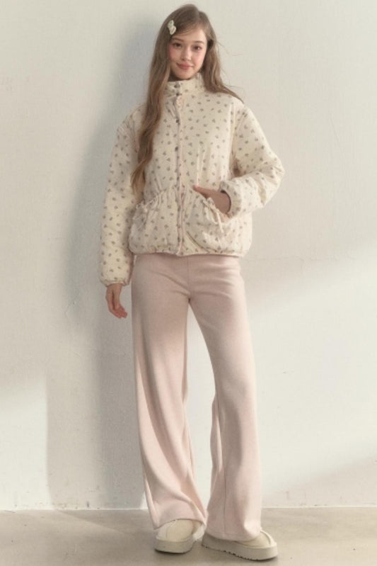 Corduroy Floral Reversible Jacket Set-Up