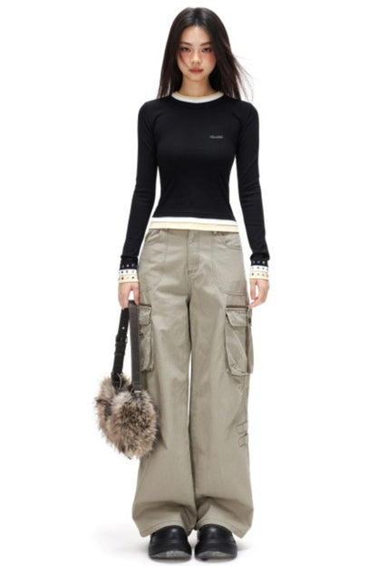 Retro Deconstructed Workwear Pants