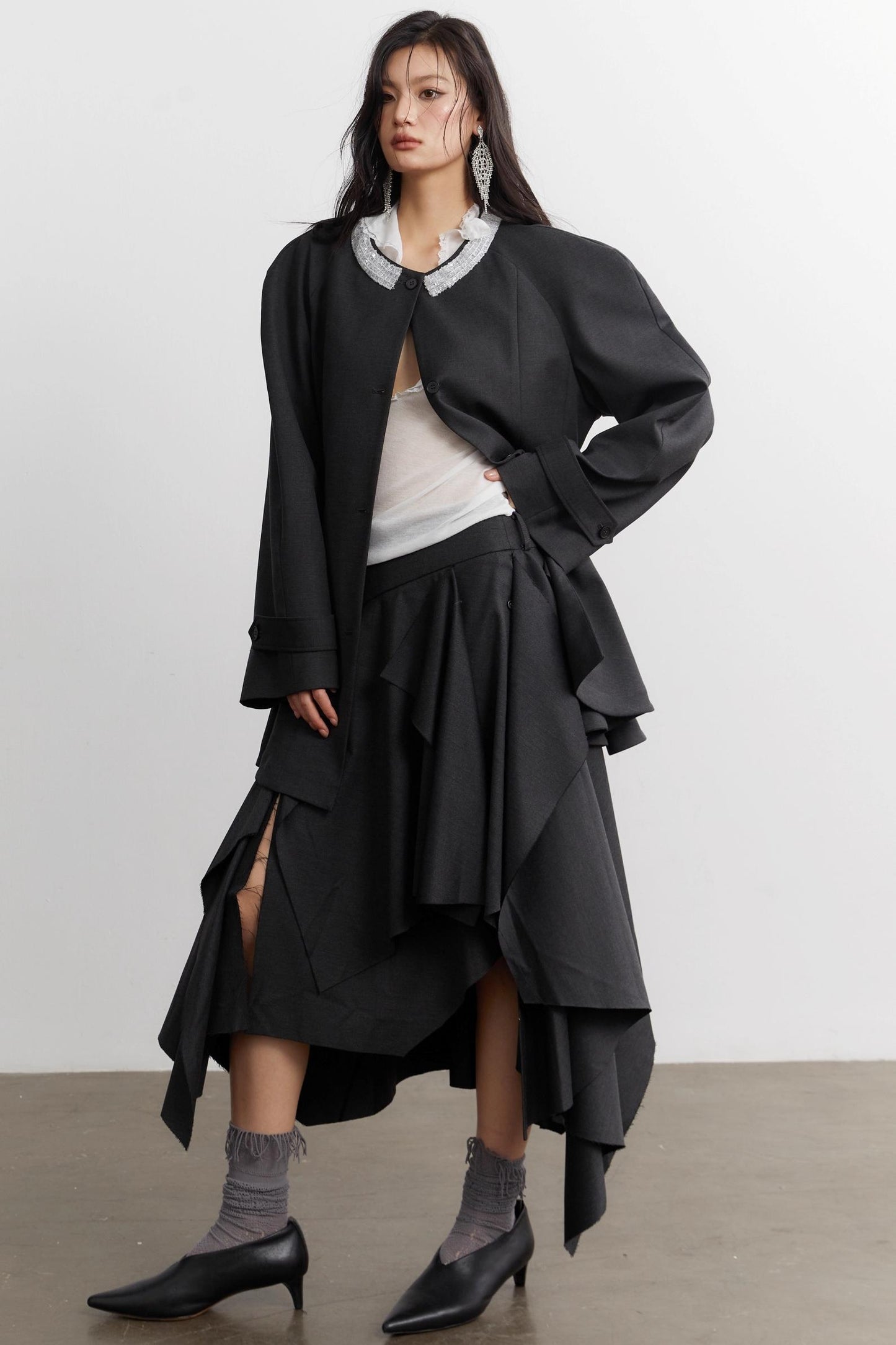 Celebrity Gray Blazer Top