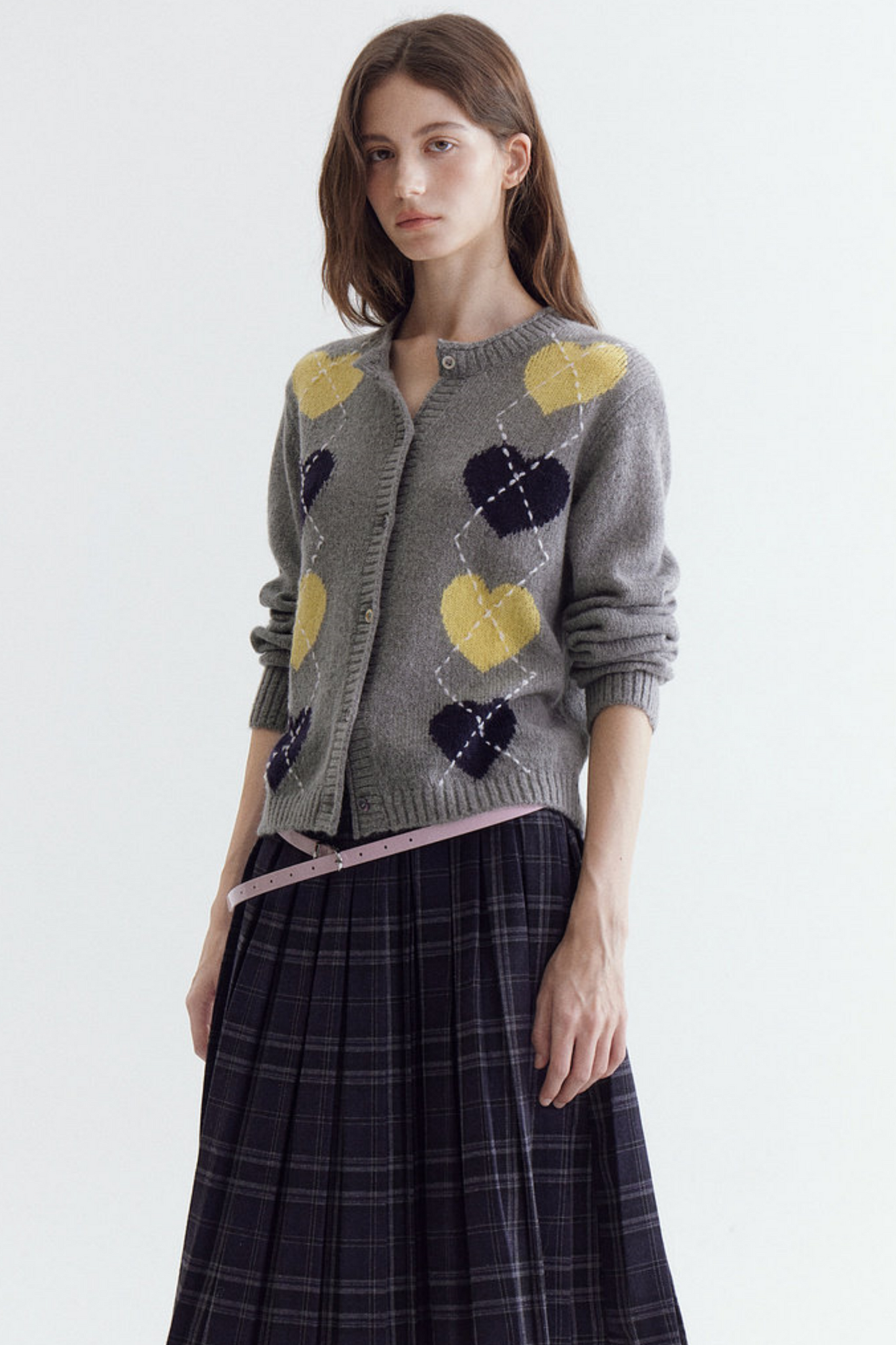 Cotton Plaid A-Line Skirt