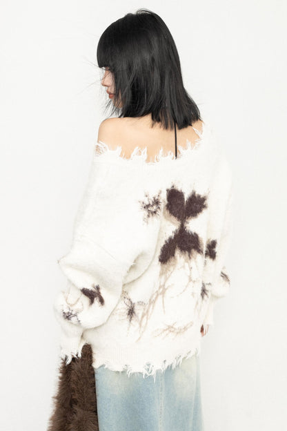 Vintage Butterfly Knit Top