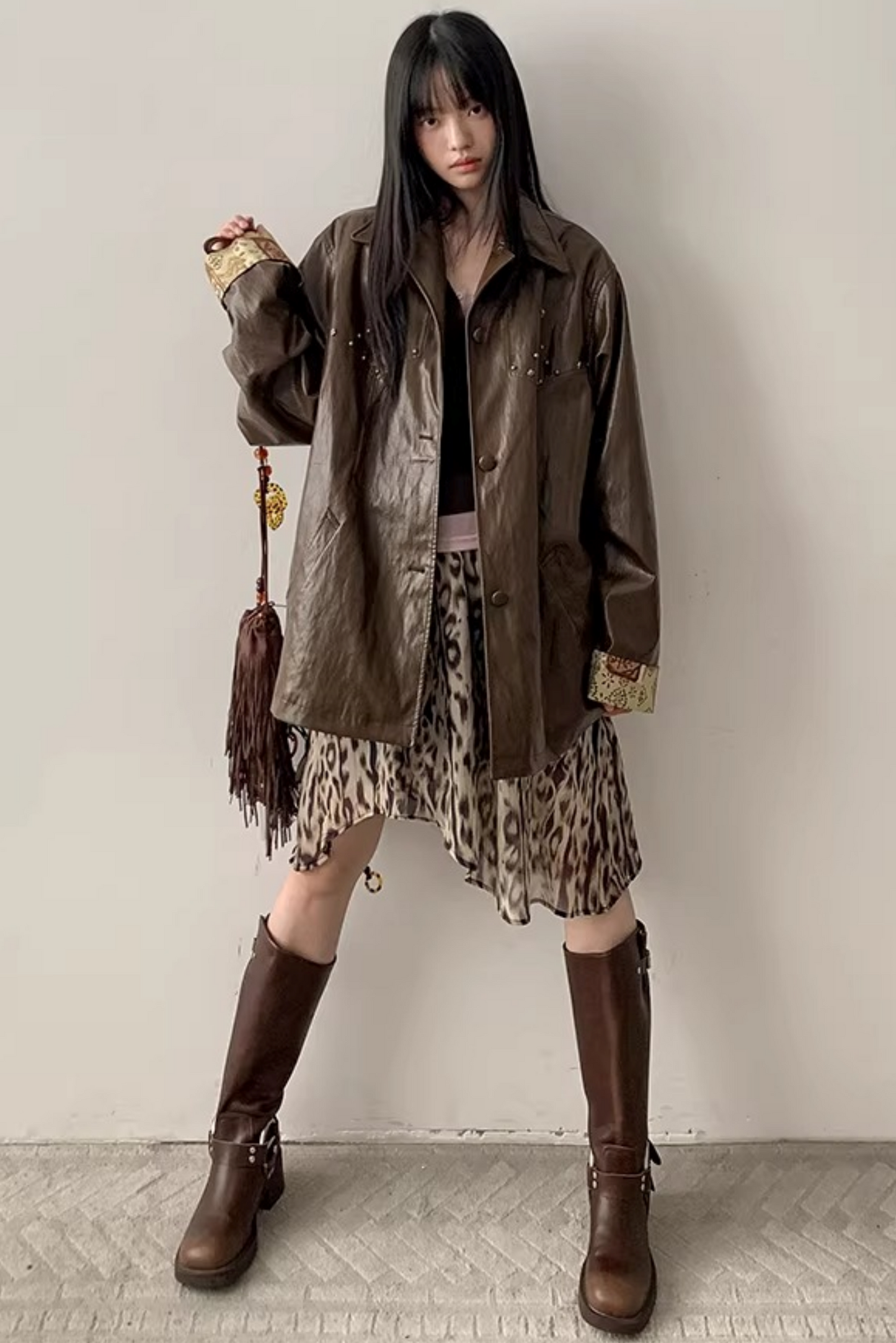 Leopard Asymmetrical Retro Skirt