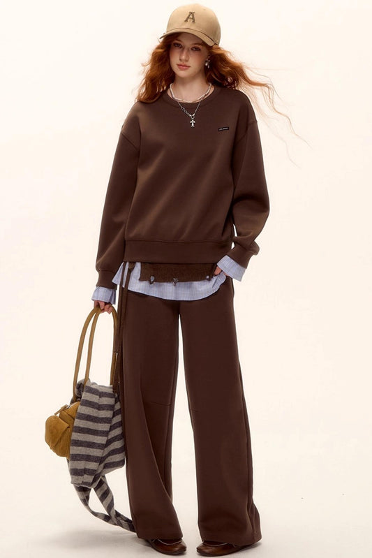 Plaid Patchwork Knit Sweater Set-Up