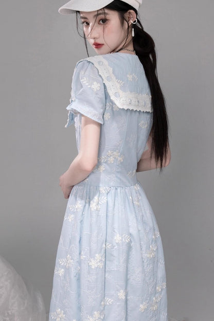 Leisurely Blue Collar Dress