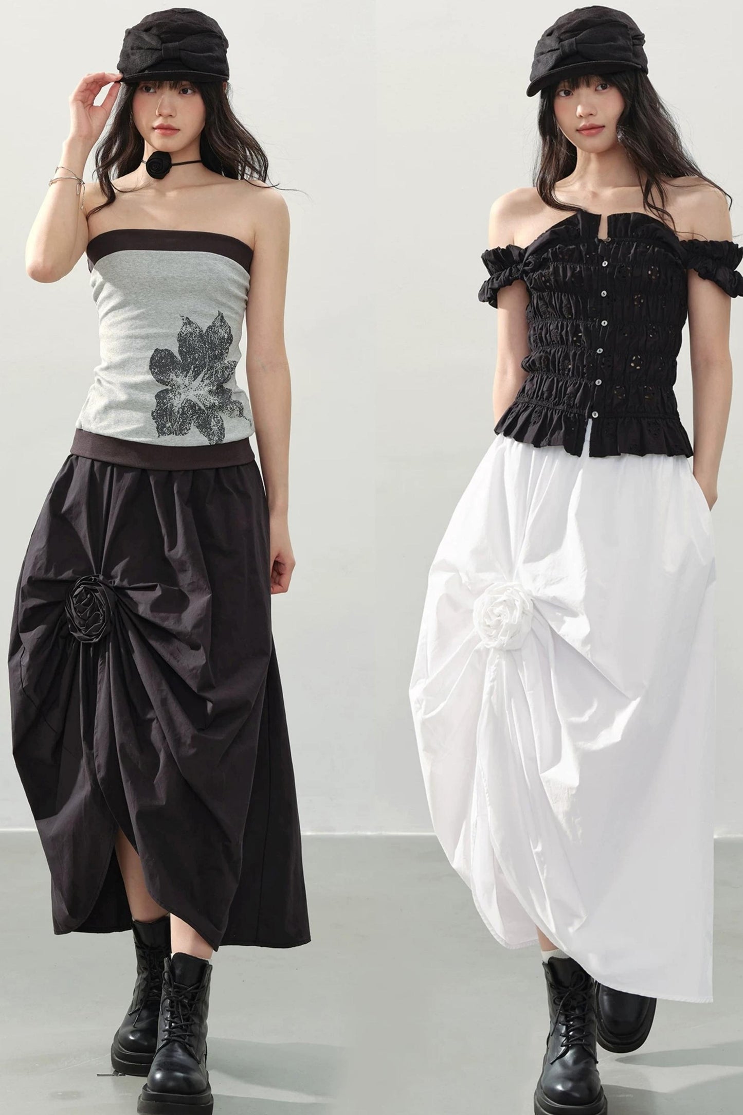 Mountain and Moon Pleated Skirt