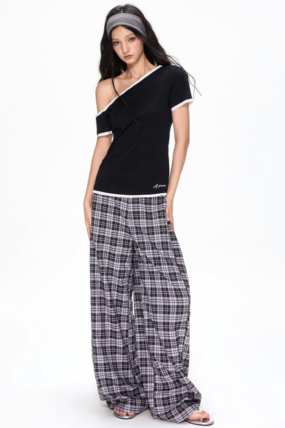 Summer Color-Block Strapless T-Shirt