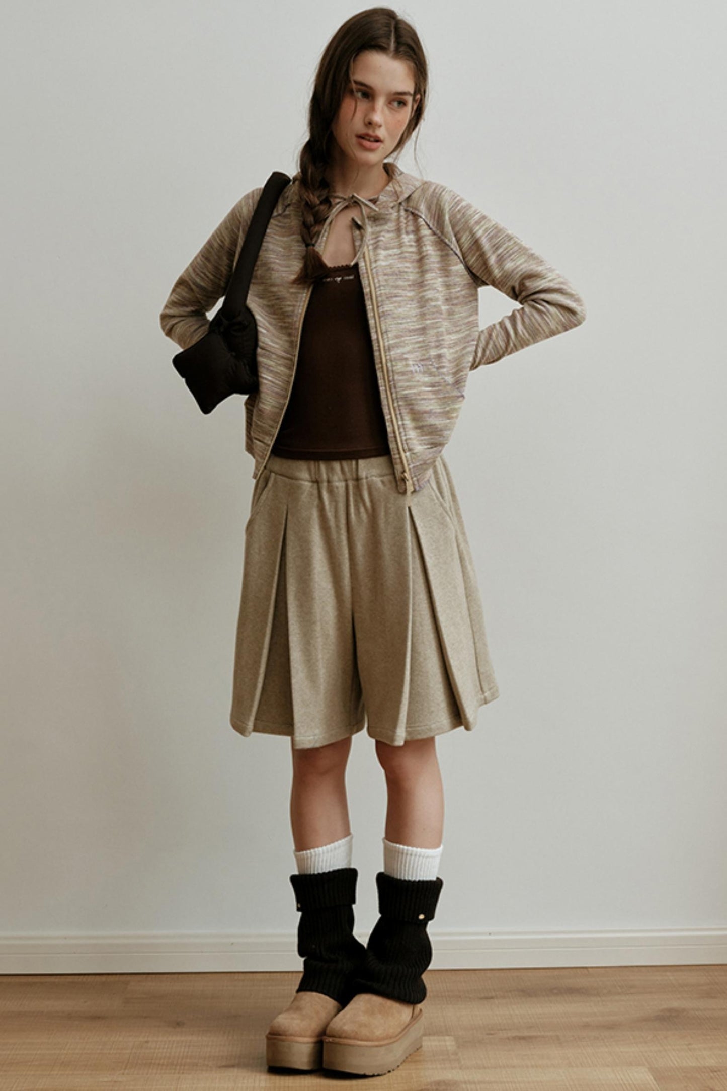 Yarn-Dyed Wool Bermuda Skirt