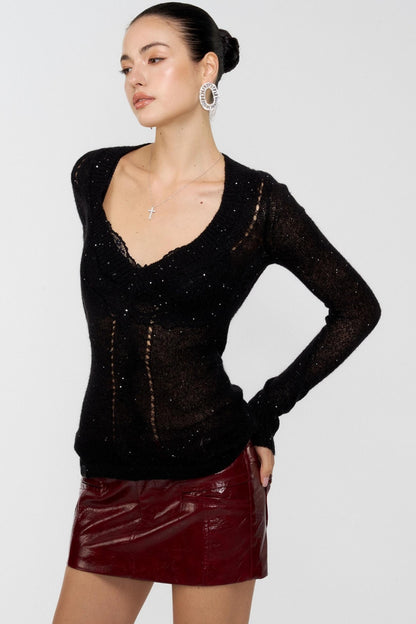 Autumn Glitter Knit Sweater