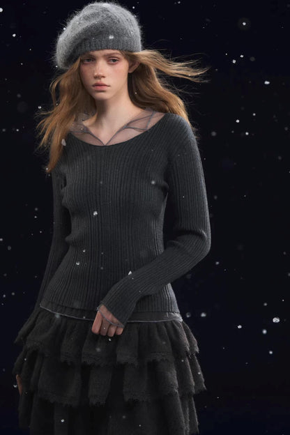 Mesh Splicing High-Elastic Base Shirt