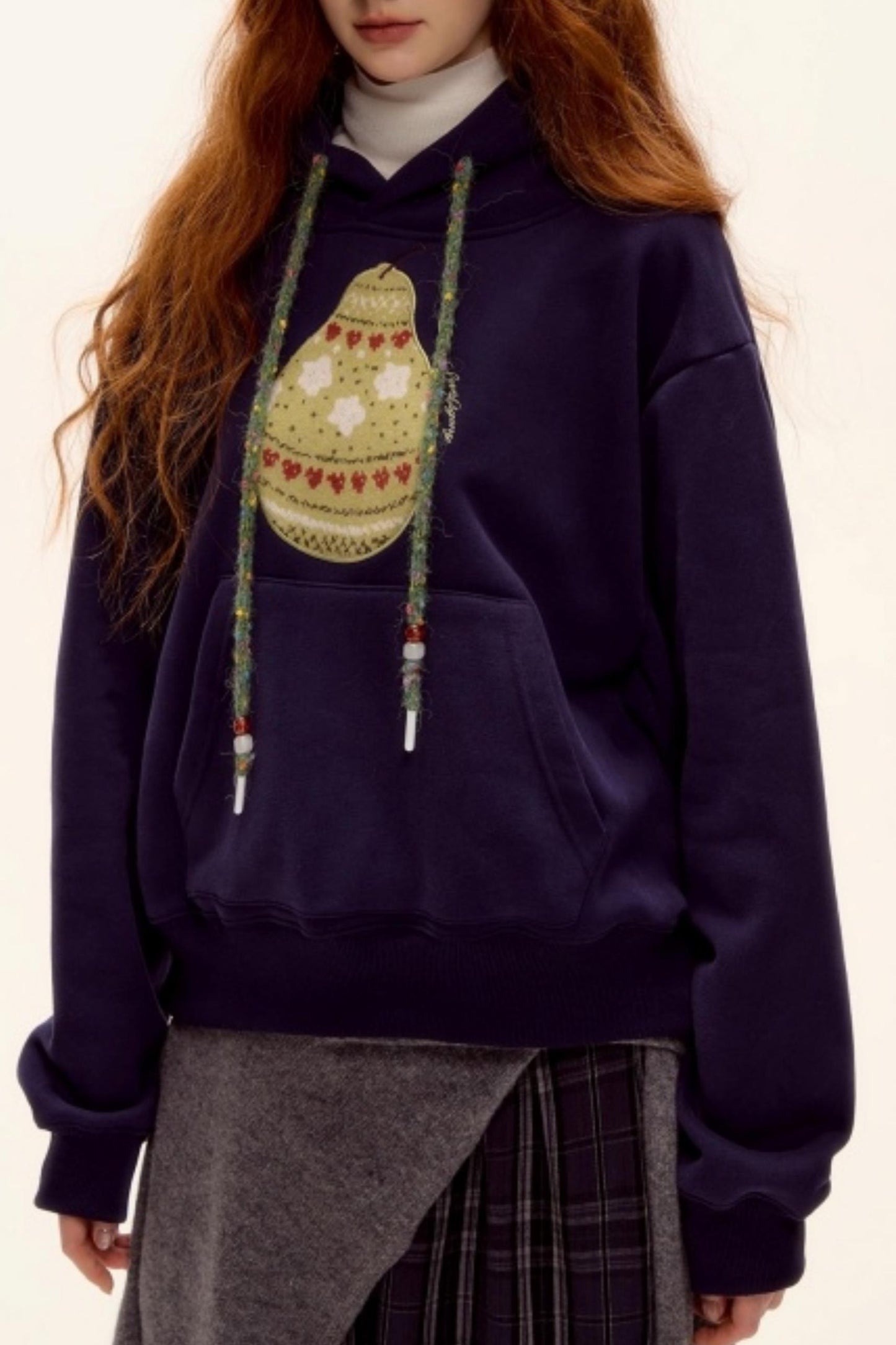 Brushed Fair Isle Knit Hoodie Sweater