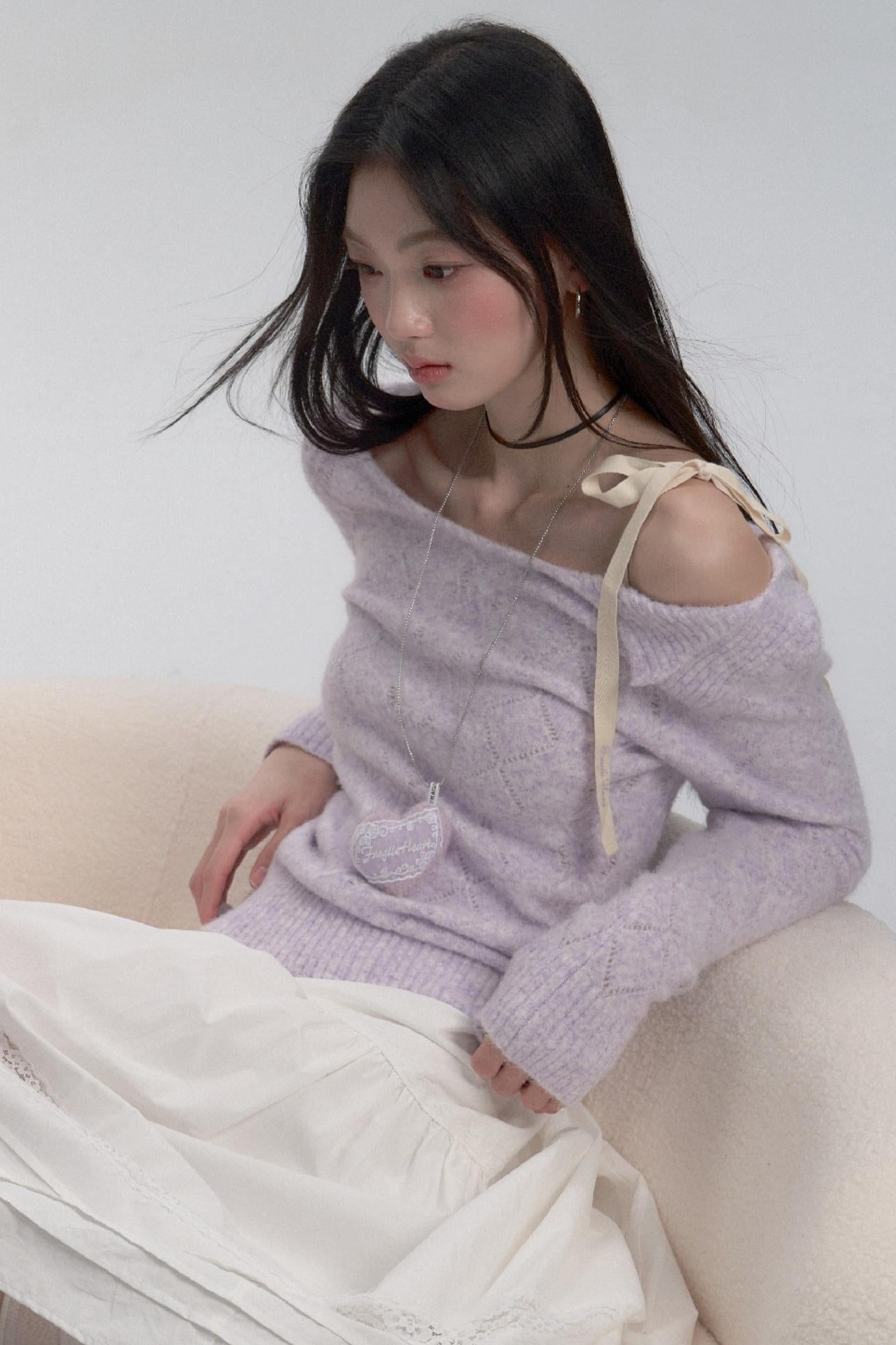 Schnürung Schulter Stricktop 