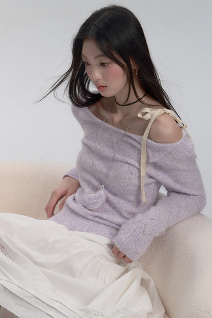 Schnürung Schulter Stricktop 