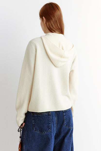 Soft Cashmere Hooded Knitted Cardigan