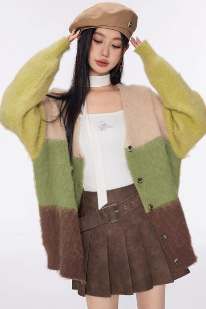 Vintage Lazy V-Neck Cardigan