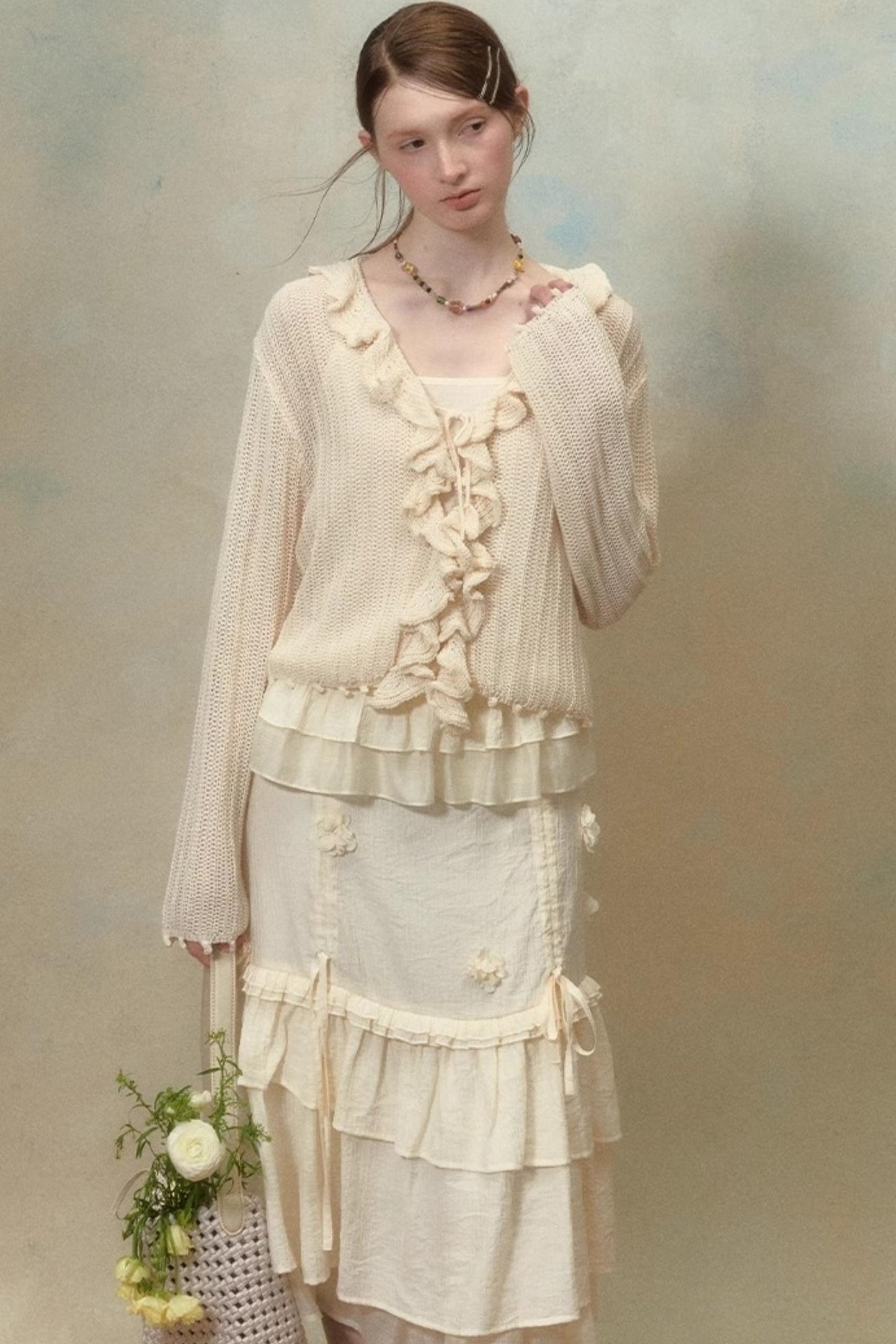 Floral Ruffle Cardigan