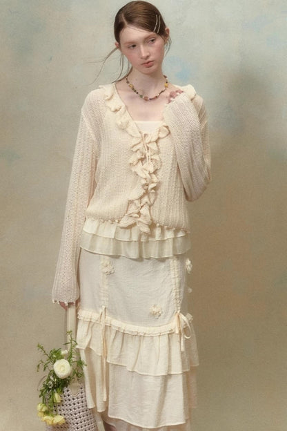 Floral Ruffle Cardigan