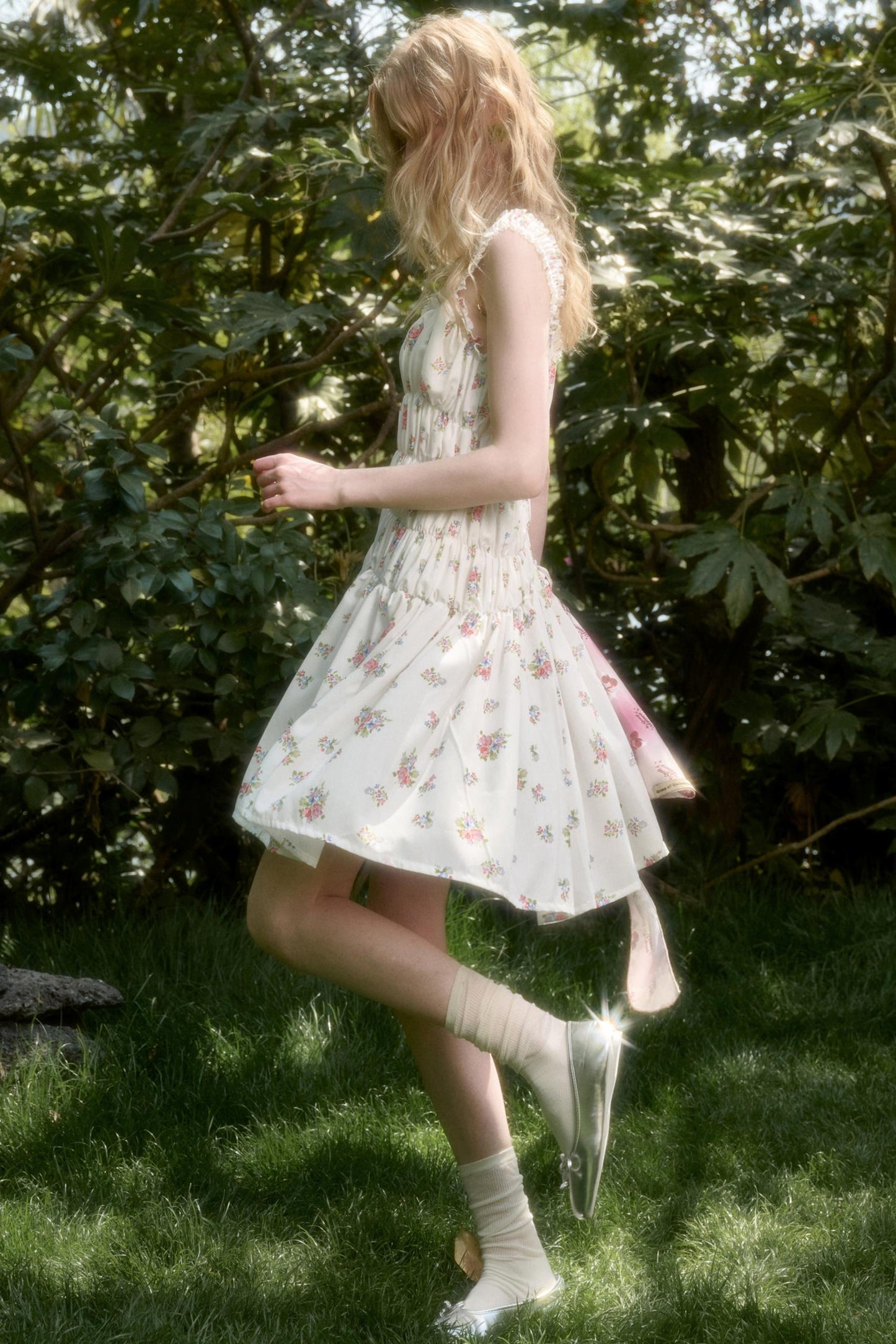 Vintage Floral Halter Dress