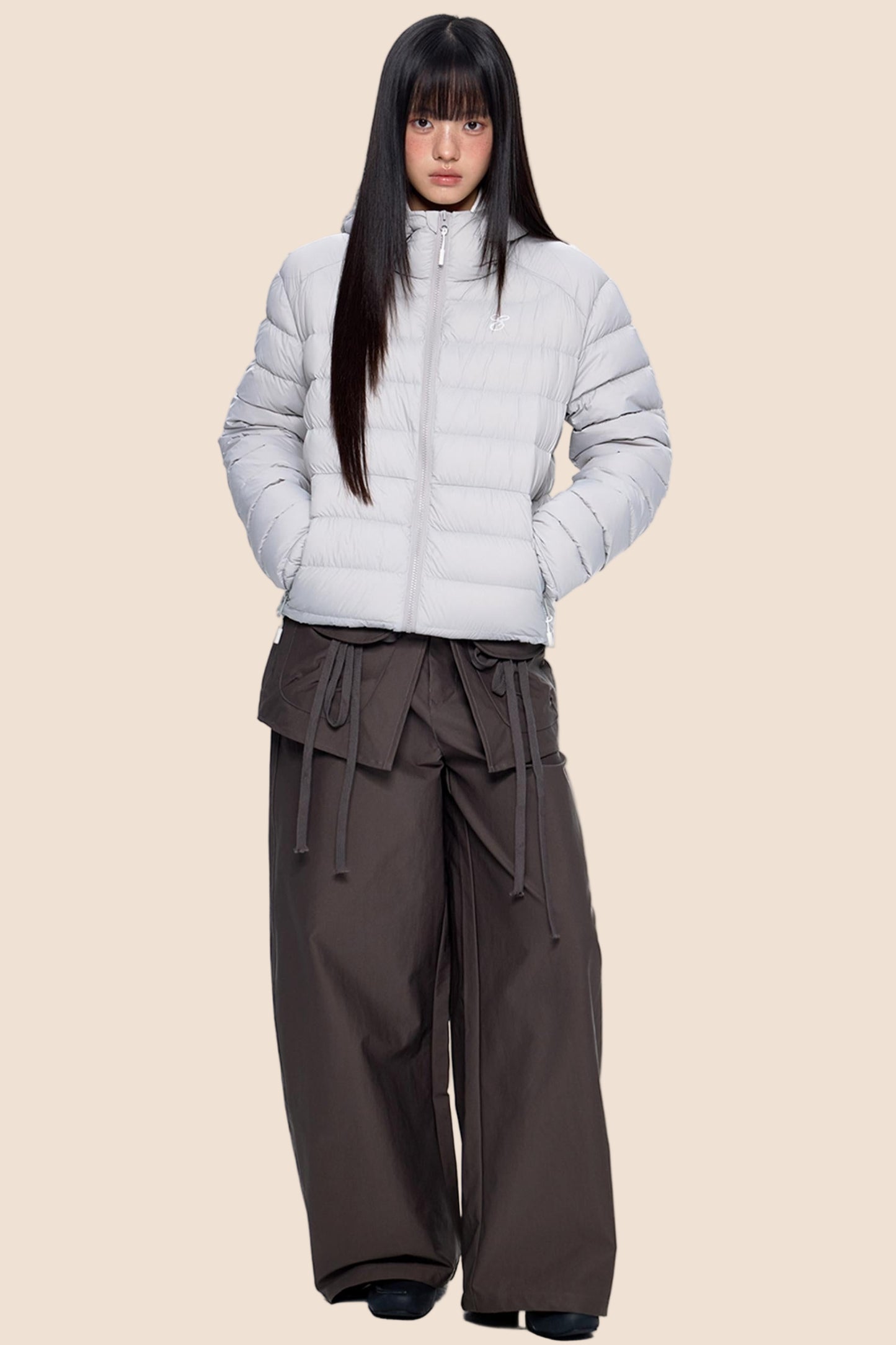 White Duck Down Hooded Jacket