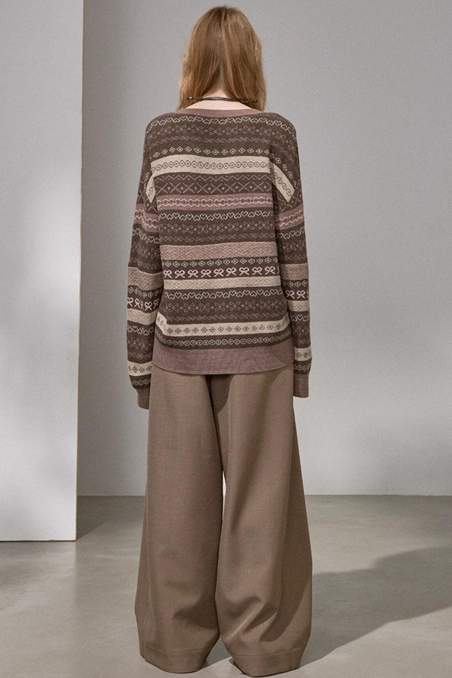 Fair Isle Jacquard V-Neck Sweater