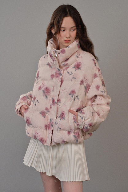 Pink Cotton Thickened Short Jacket