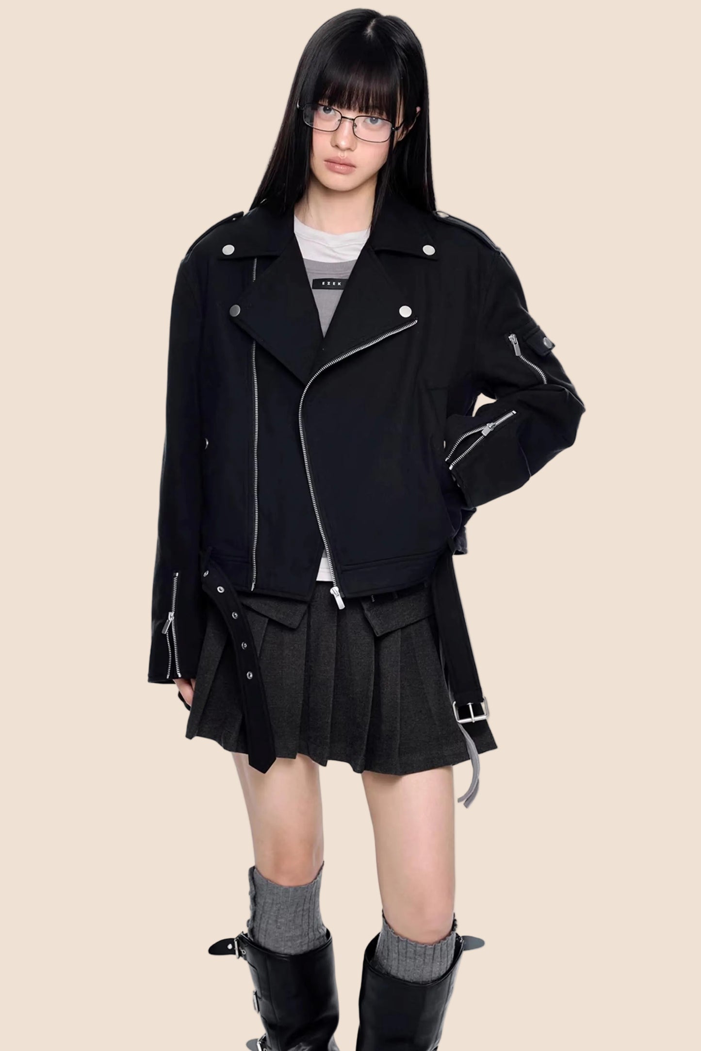 Deconstructed Zipper Retro Jacket