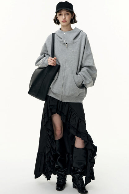 Tea Layer Hooded Cardigan Coat