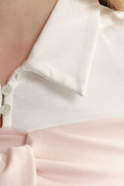 One-Shoulder Tie Patchwork Top