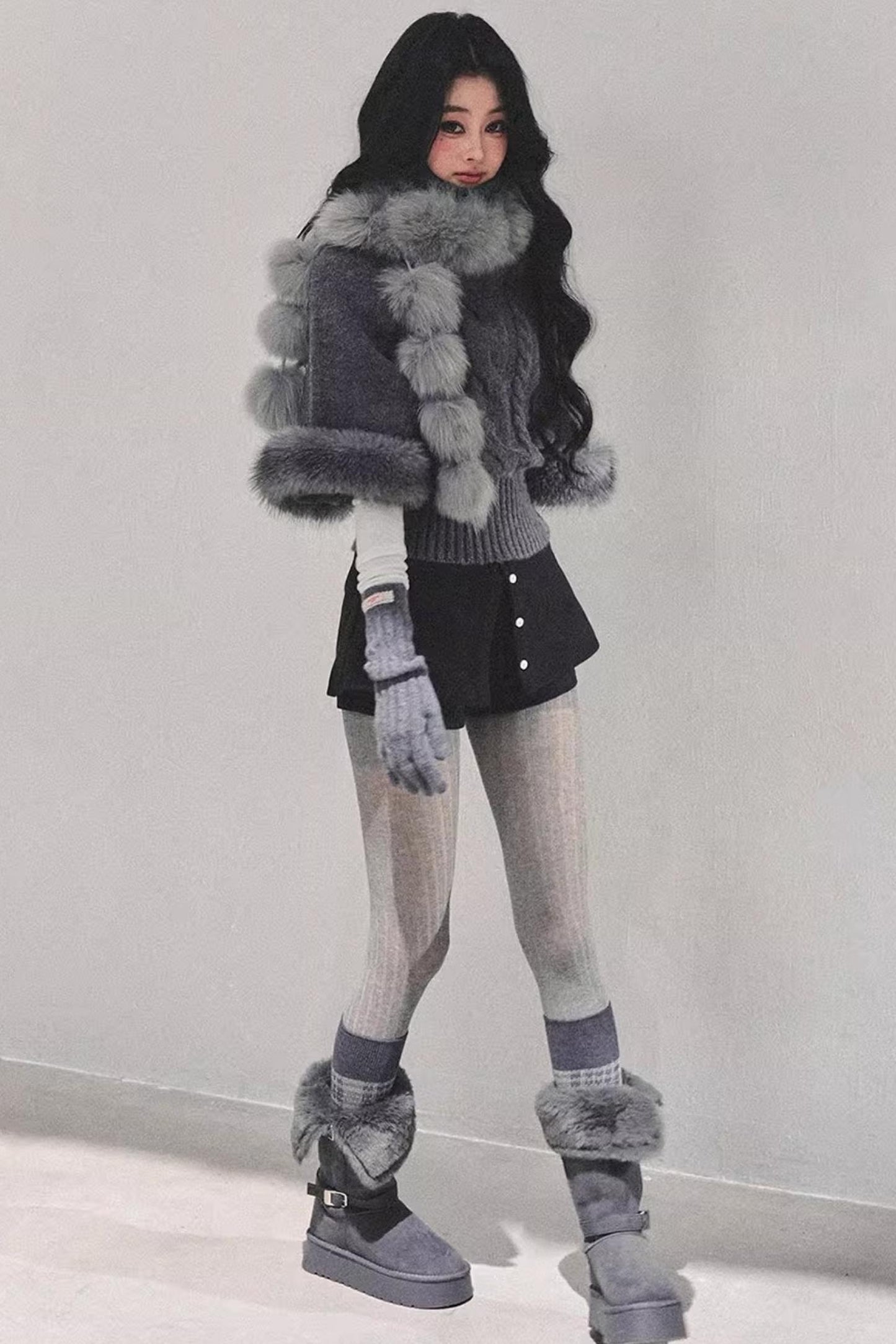 Faux Fox Fur Collar Scarf