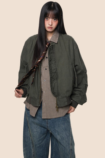 Vintage Distressed Baseball Jersey Jacket