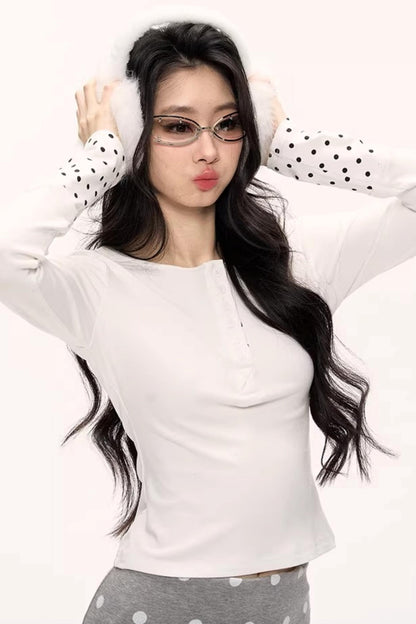 Zircon Polka Dot Knit Top