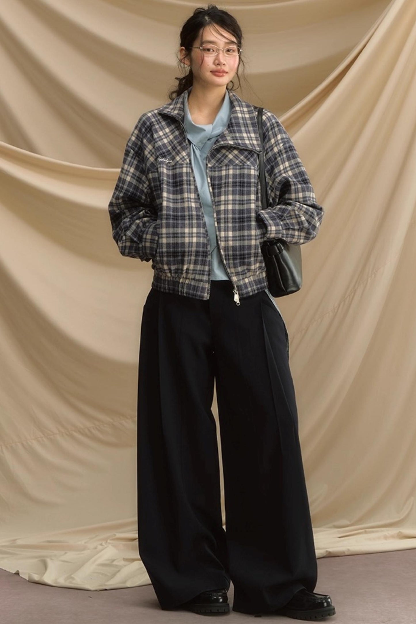 Pleats Gray Trousers