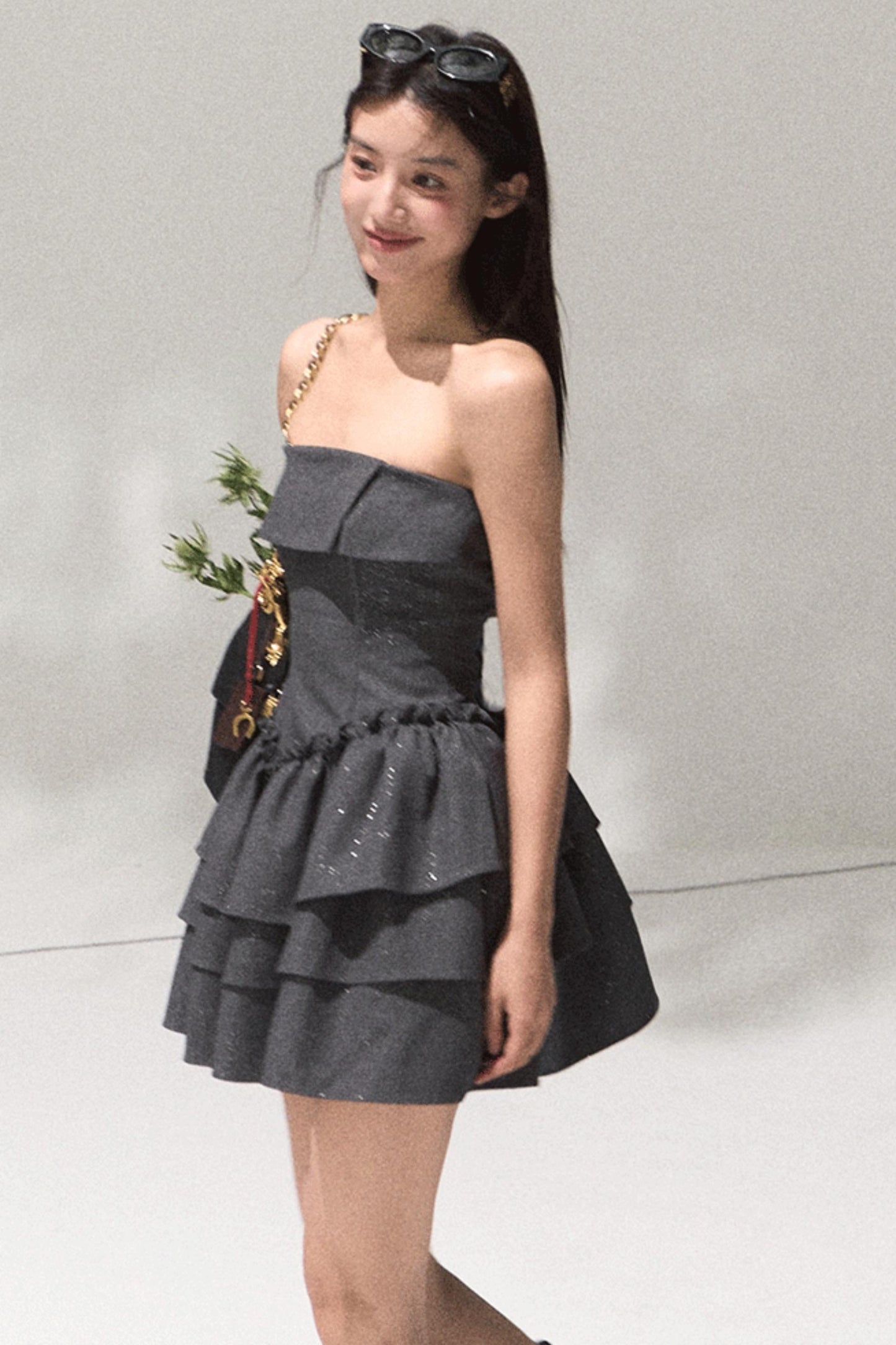 Girls Heart Wool Sequin A-Line Skirt Dress