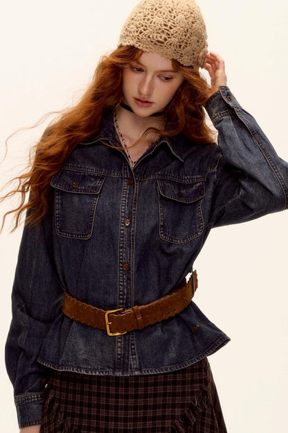 Vintage Washed Denim Top