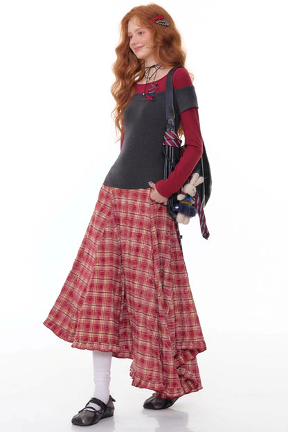 Retro Design Bow Top Long Sleeve T-Shirt