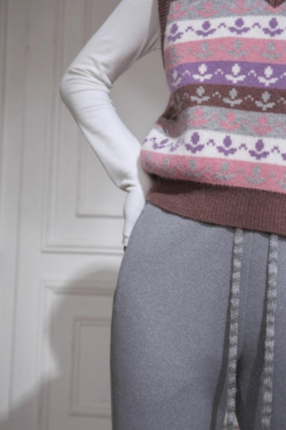 Wool Silk Flared Sweatpants