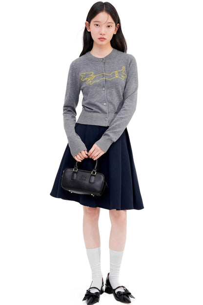 Embroidered Knitted Casual Top