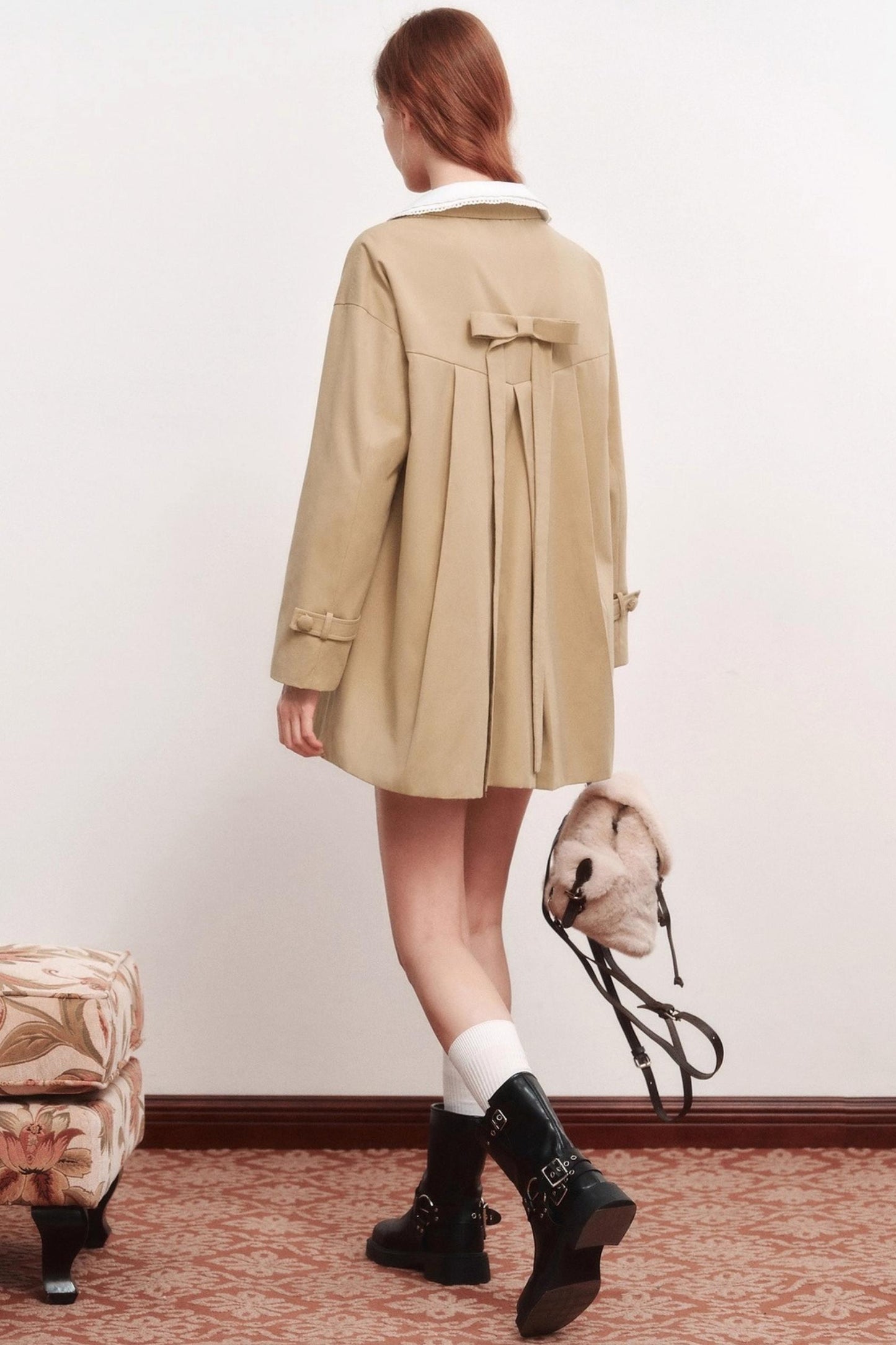 Square Bow Cape Coat