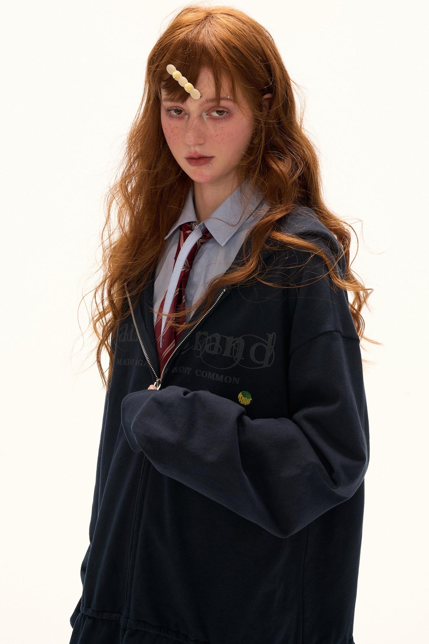 Autumn Logo Hooded Zipper Dress