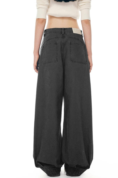Retro Distressed Cotton Pants