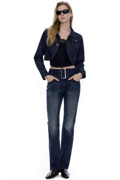 Deep Sea Blue Vintage Denim Pants