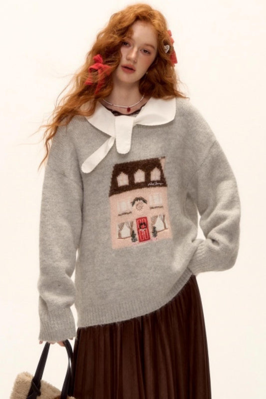 Wool Blend Jacquard Sweater