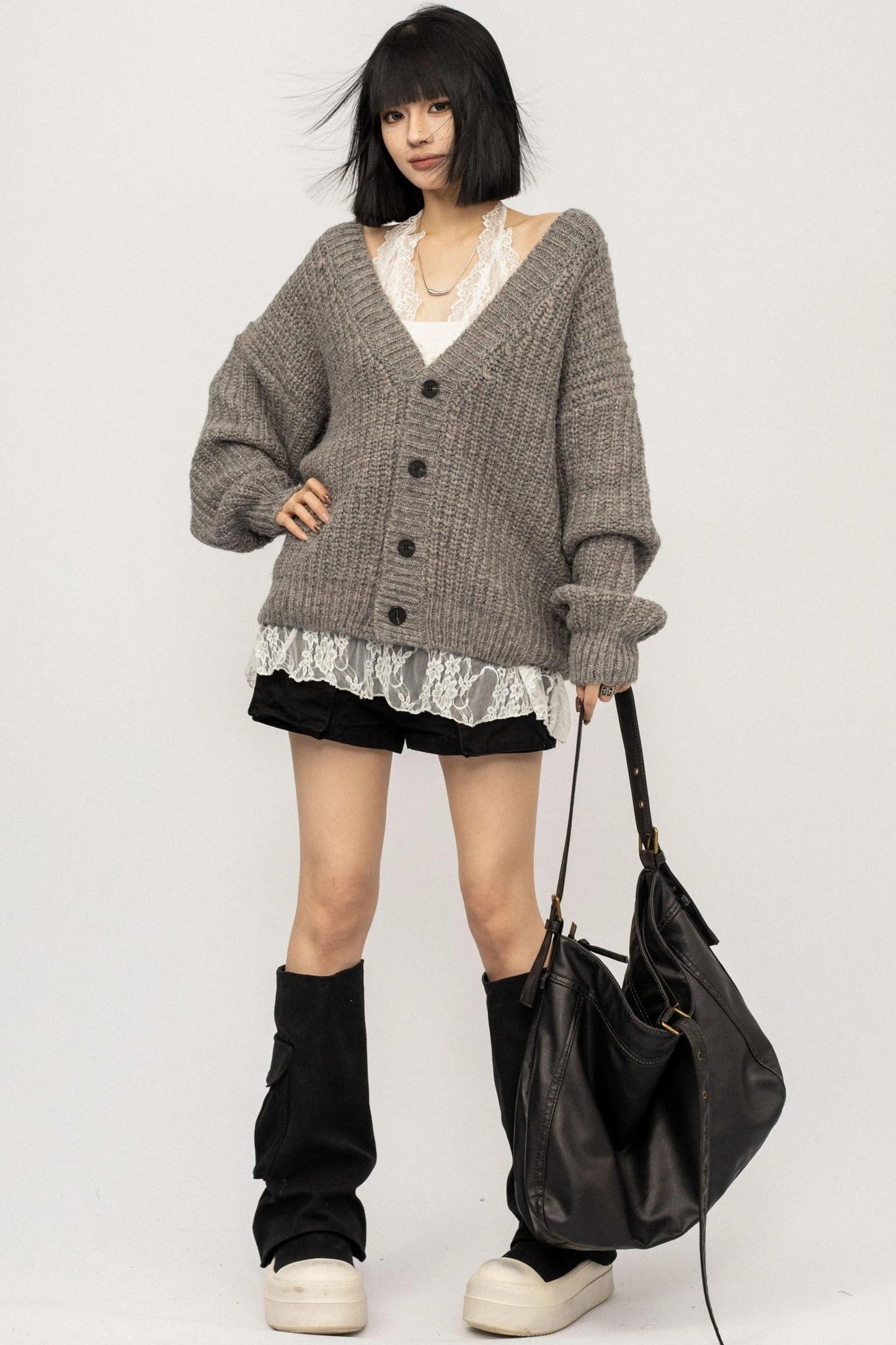 Winter Vintage V-Neck Knitted Cardigan