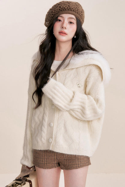 Winter Faux Patchwork Cardigan