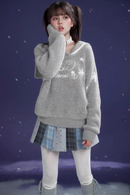 Blue-Gray Pleated Skirt