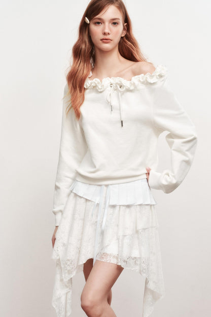 Emo Girl Goth White Short Skirt