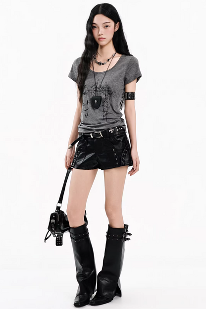 Dunkelgraues Buchstaben-Oberteil