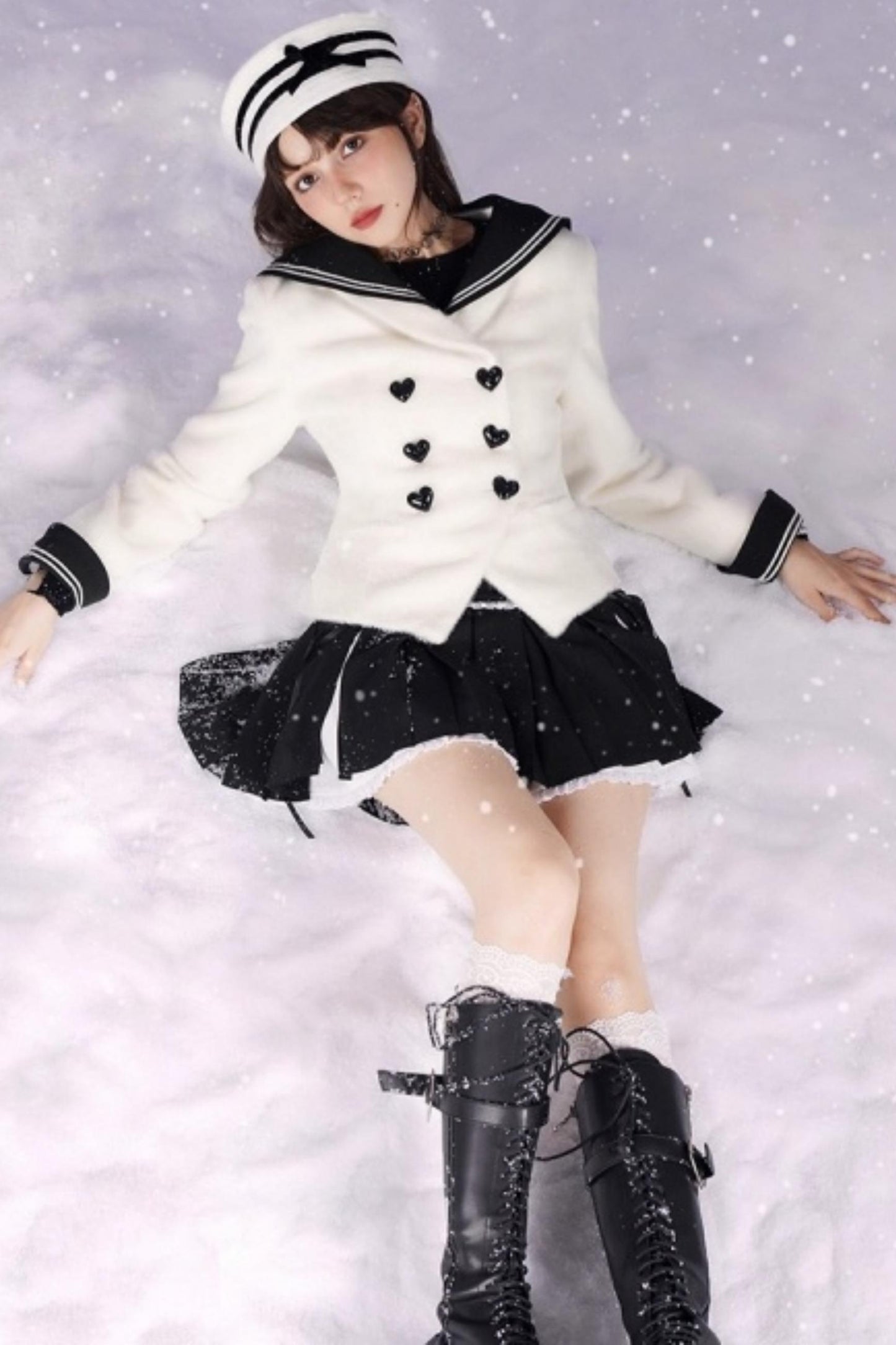 Golden Mink Sailor Collar Jacket